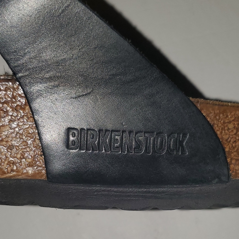 BIRKENSTOCK Gizeh Oiled Leather Black Sandals 38 7 - Picture 9 of 9